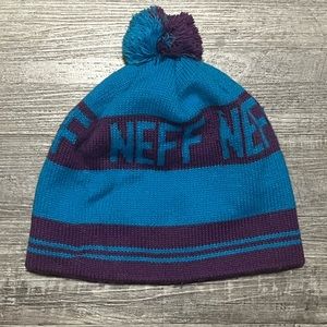 Neff purple and blue vintage snowboard toque